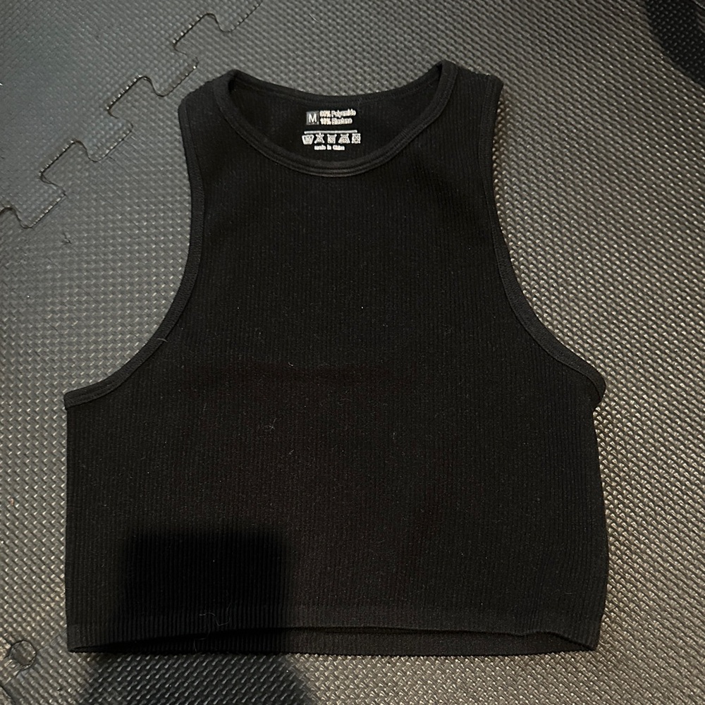 H&M Black Sleeveless Crop Top